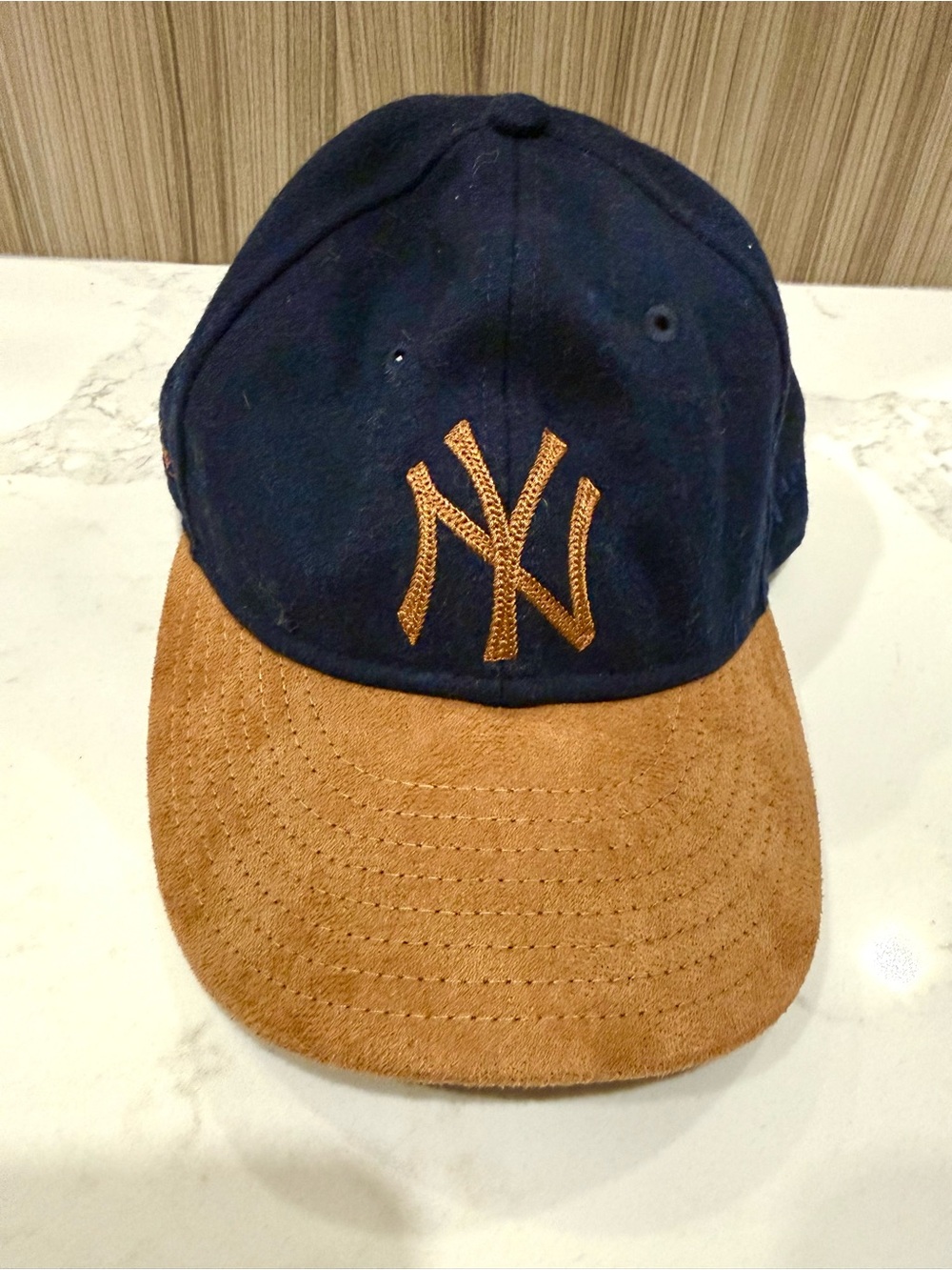 Aimé Leon Dore × New Era New York Yankees Wool Hat with Suede Brim – Navy/Camel